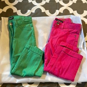 Cuffed stretch denim capris